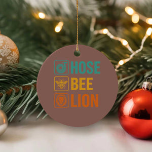 Hose Bee Lion Funny Meme Word Pun Retro Ceramic Ornament
