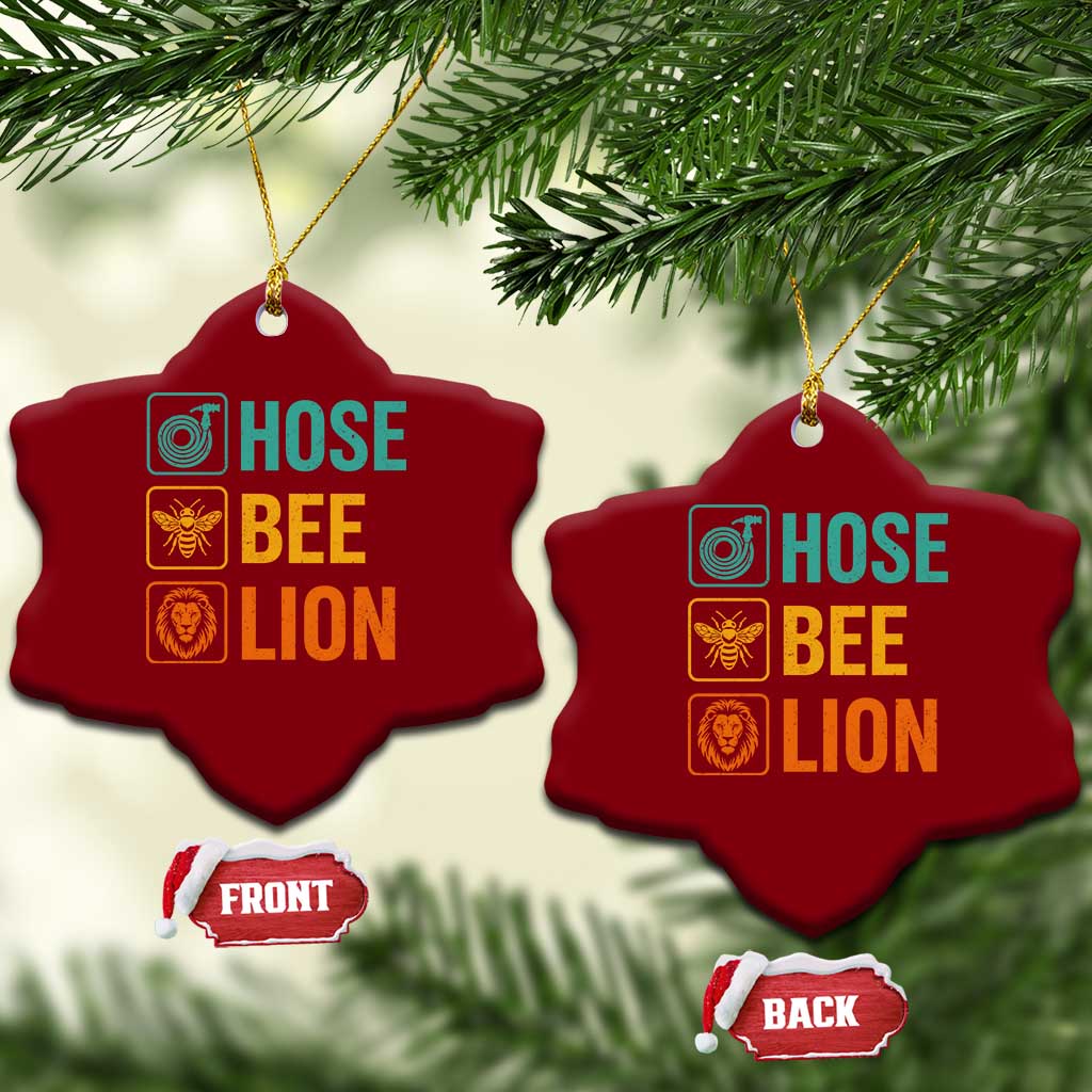 Hose Bee Lion Funny Meme Word Pun Retro Ceramic Ornament