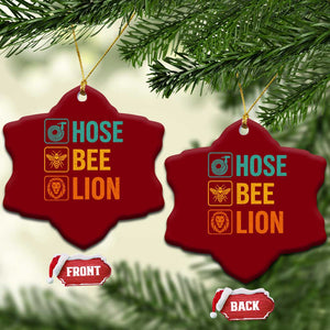 Hose Bee Lion Funny Meme Word Pun Retro Ceramic Ornament