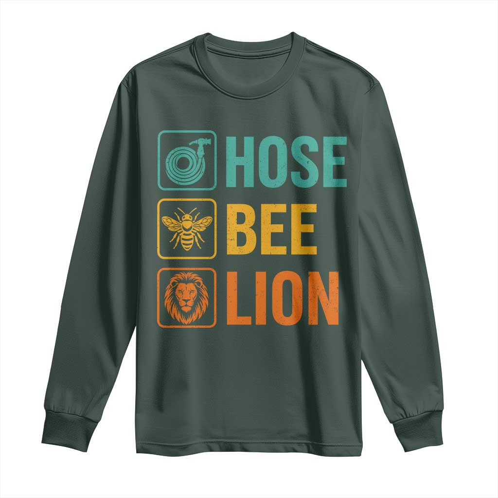 Hose Bee Lion Funny Meme Word Pun Retro Long Sleeve Shirt