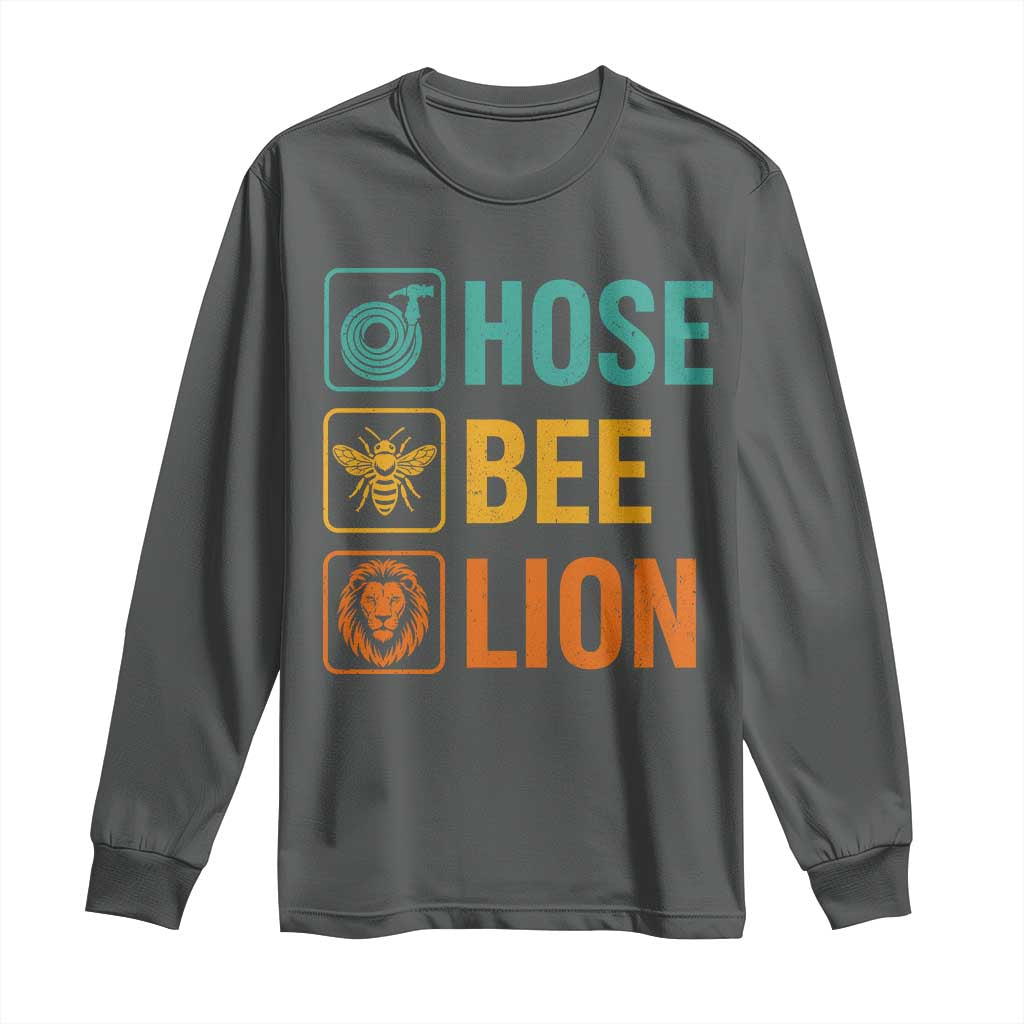 Hose Bee Lion Funny Meme Word Pun Retro Long Sleeve Shirt