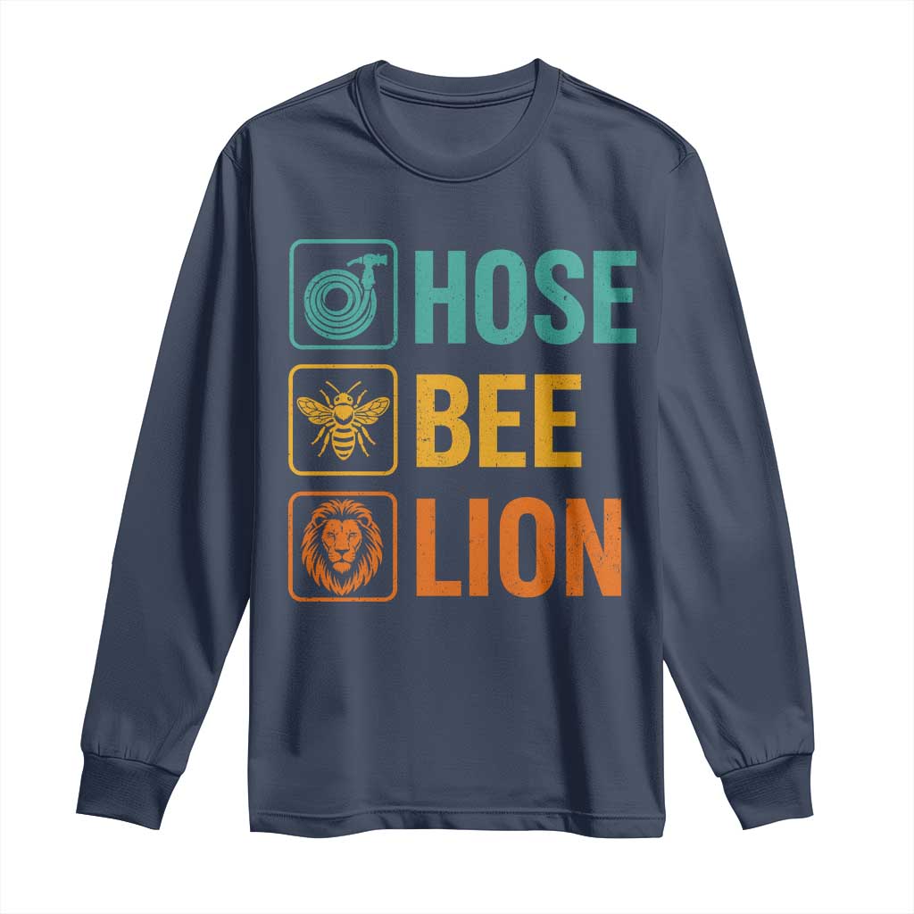 Hose Bee Lion Funny Meme Word Pun Retro Long Sleeve Shirt