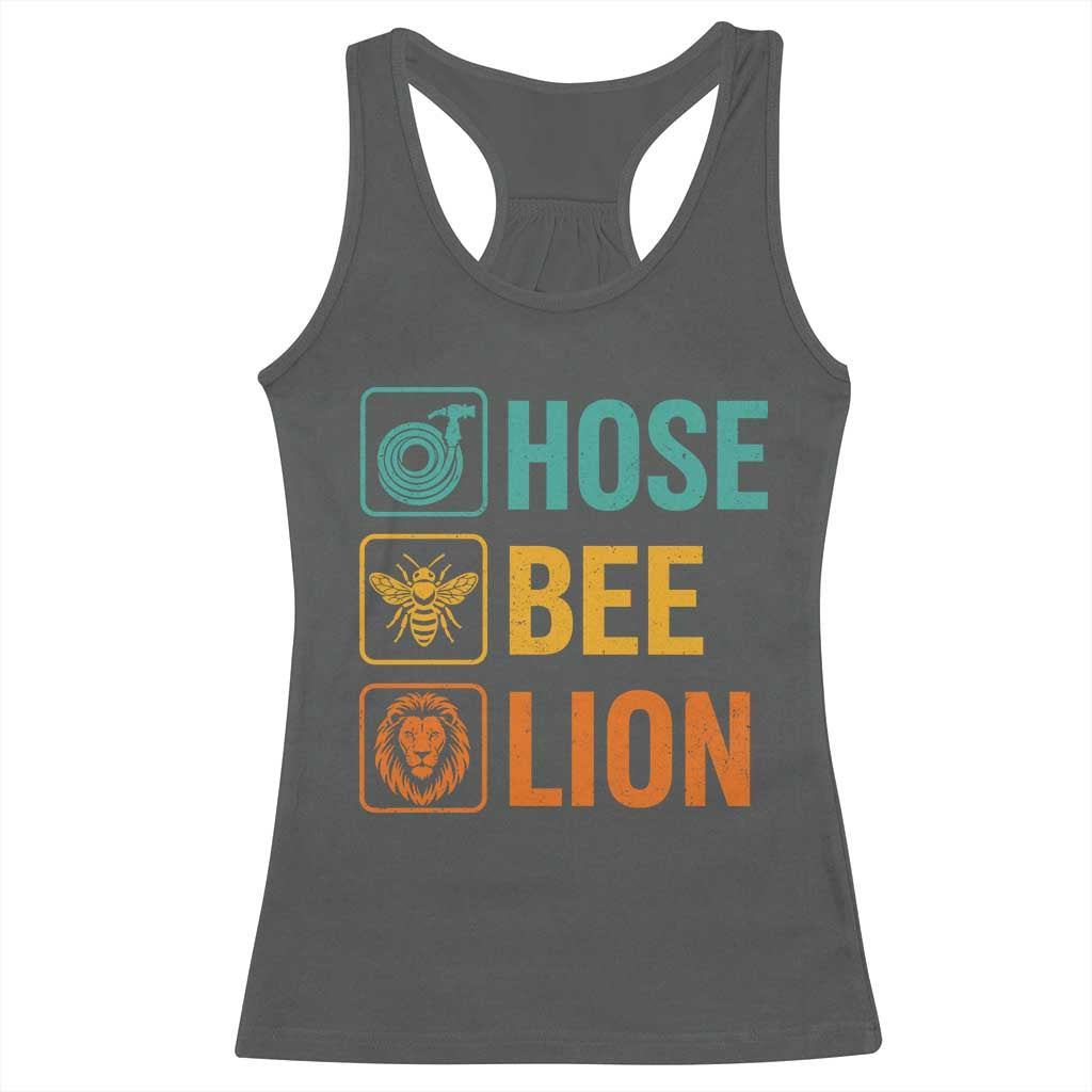 Hose Bee Lion Funny Meme Word Pun Retro Racerback Tank Top