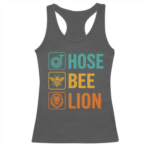 Hose Bee Lion Funny Meme Word Pun Retro Racerback Tank Top