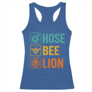 Hose Bee Lion Funny Meme Word Pun Retro Racerback Tank Top