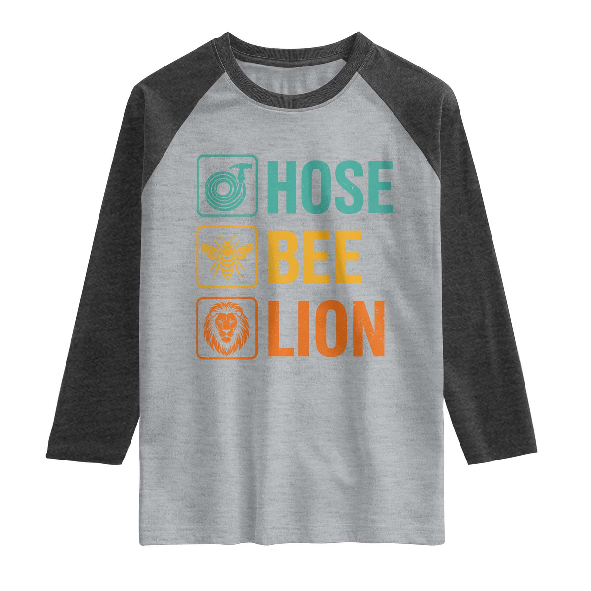 Hose Bee Lion Funny Meme Word Pun Retro Raglan Shirt