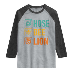 Hose Bee Lion Funny Meme Word Pun Retro Raglan Shirt
