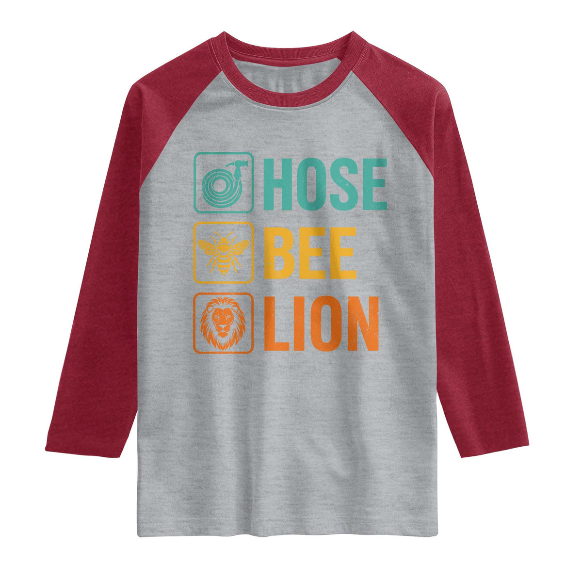Hose Bee Lion Funny Meme Word Pun Retro Raglan Shirt