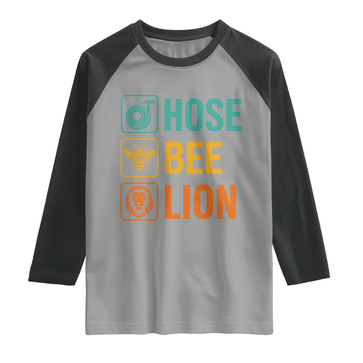 Hose Bee Lion Funny Meme Word Pun Retro Raglan Shirt