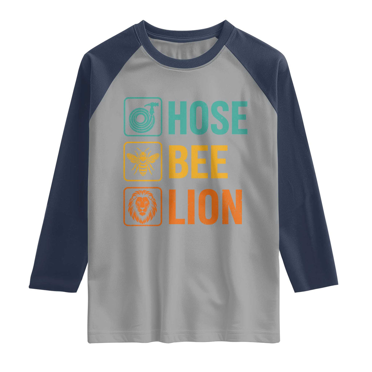 Hose Bee Lion Funny Meme Word Pun Retro Raglan Shirt