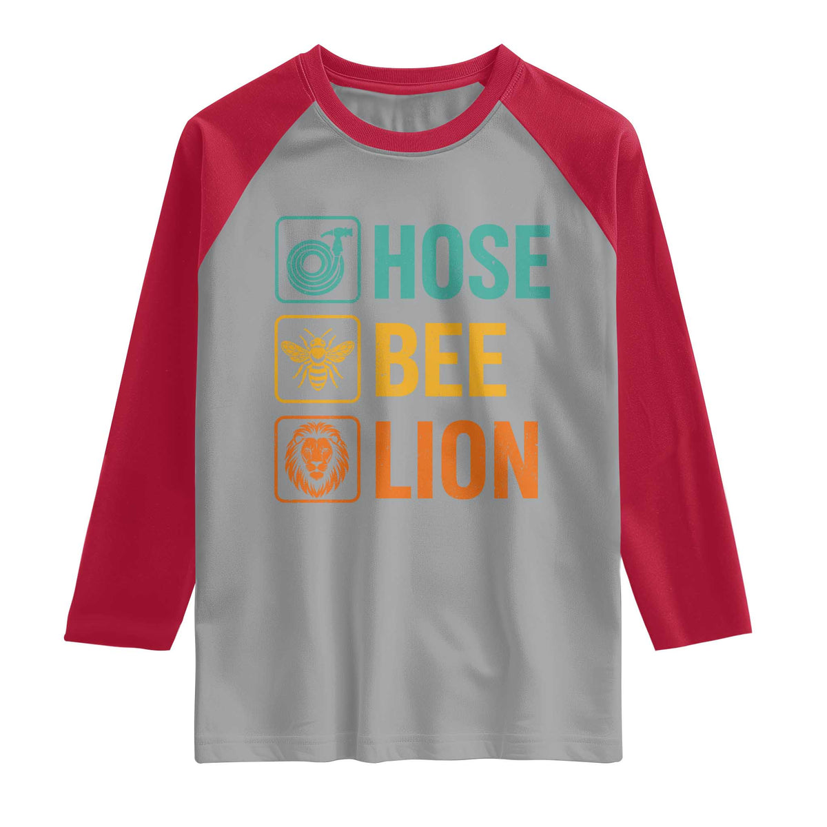 Hose Bee Lion Funny Meme Word Pun Retro Raglan Shirt