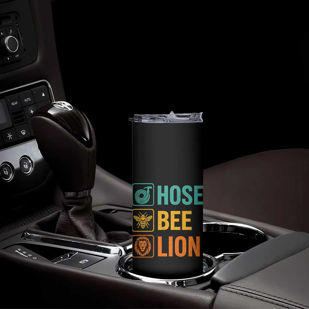 Hose Bee Lion Funny Meme Word Pun Retro Skinny Tumbler