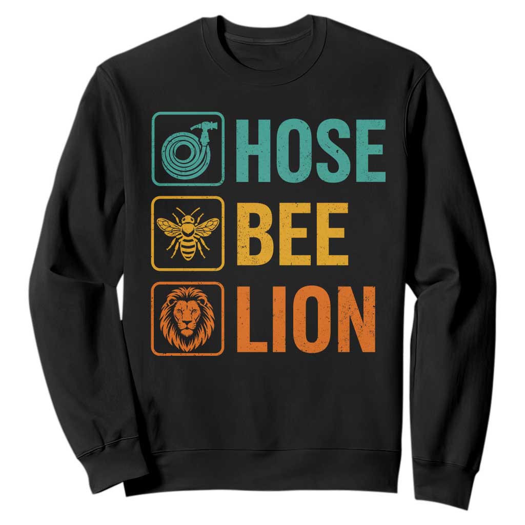 Hose Bee Lion Funny Meme Word Pun Retro Sweatshirt