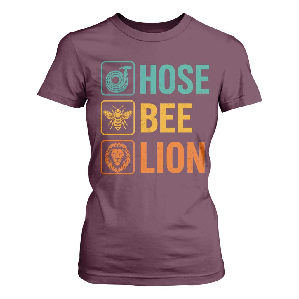 Hose Bee Lion Funny Meme Word Pun Retro T Shirt For Women