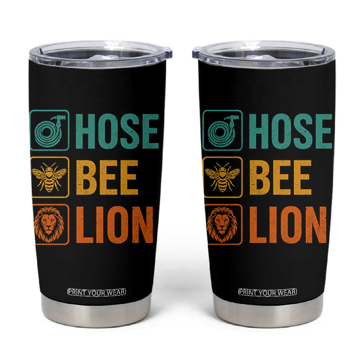 Hose Bee Lion Funny Meme Word Pun Retro Tumbler Cup