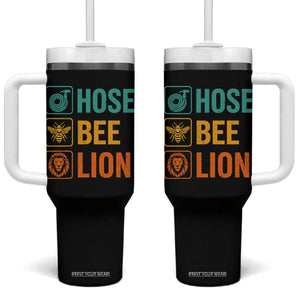 Hose Bee Lion Funny Meme Word Pun Retro Tumbler With Handle