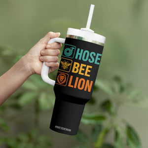 Hose Bee Lion Funny Meme Word Pun Retro Tumbler With Handle