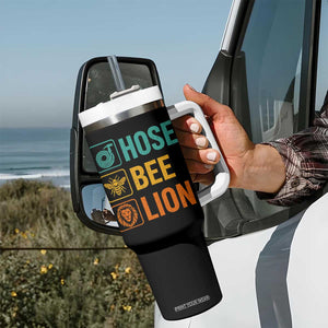 Hose Bee Lion Funny Meme Word Pun Retro Tumbler With Handle