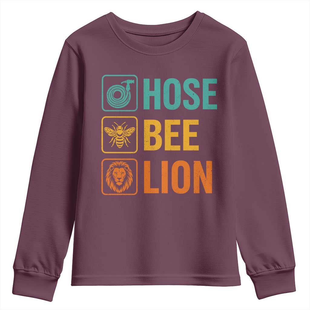 Hose Bee Lion Funny Meme Word Pun Retro Youth Sweatshirt