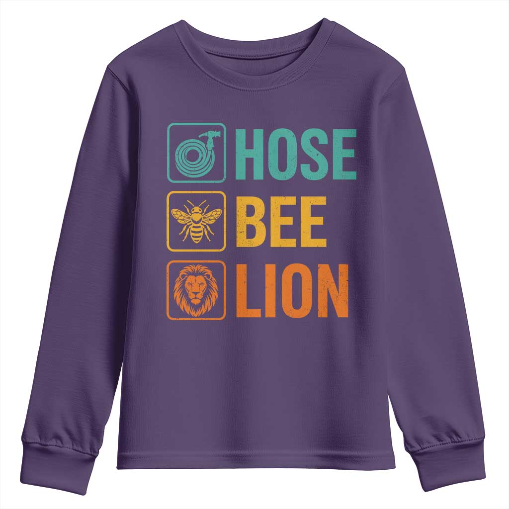 Hose Bee Lion Funny Meme Word Pun Retro Youth Sweatshirt