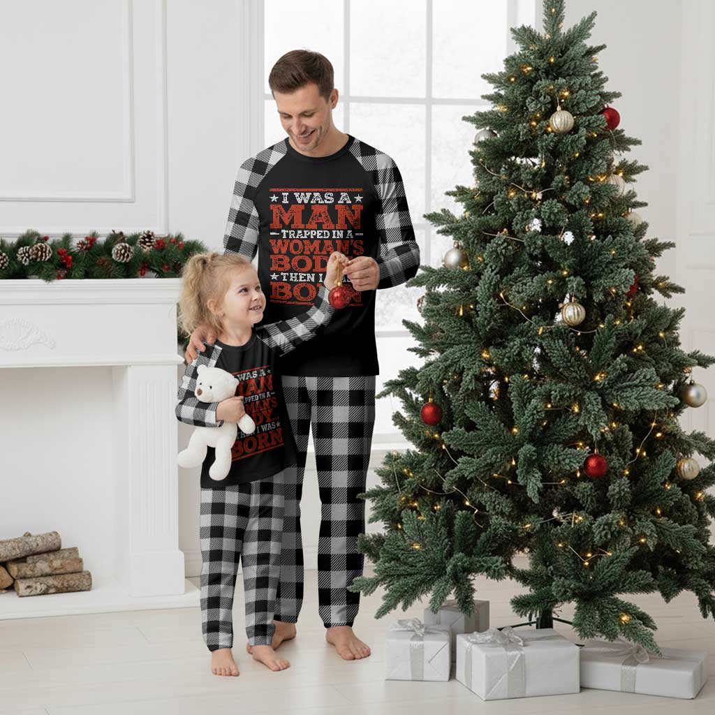 I Was A Man Trapped In A Woman's Body Then I Was Born Plaid Pajama Set Dark Humor TS11 White Plaid Print Your Wear