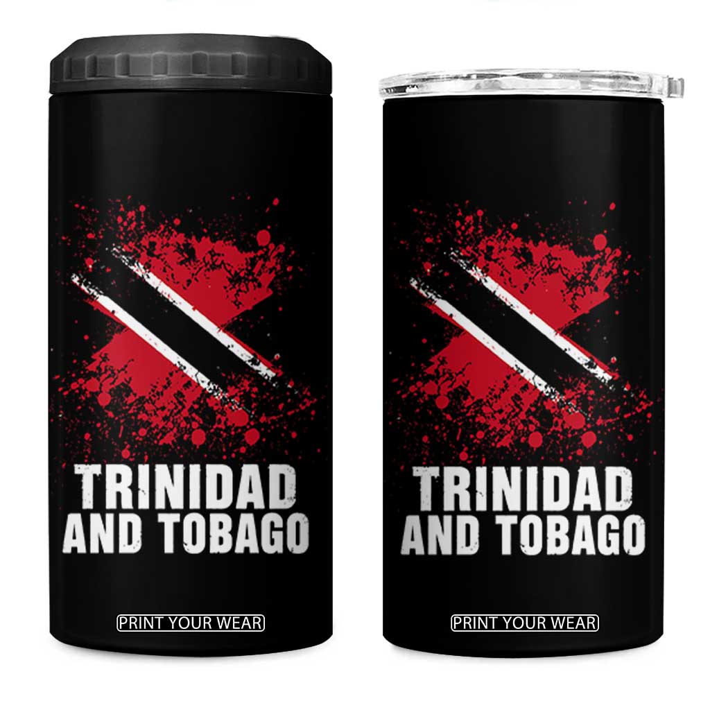 Trinidad And Tobago 4 in 1 Can Cooler Tumbler Retro Vintage Watercolors Trinidadian Flag TS11 One Size: 16 oz Black Print Your Wear