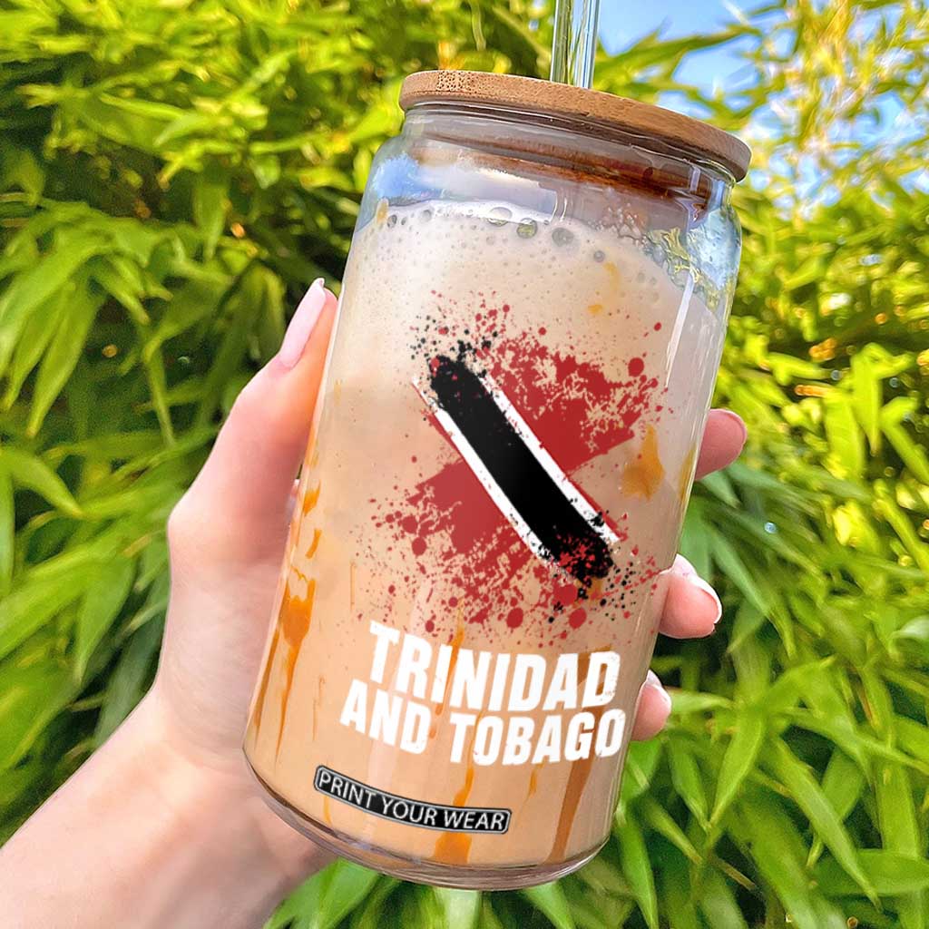 Trinidad And Tobago Glass Can Retro Vintage Watercolors Trinidadian Flag TS11 Black Print Your Wear