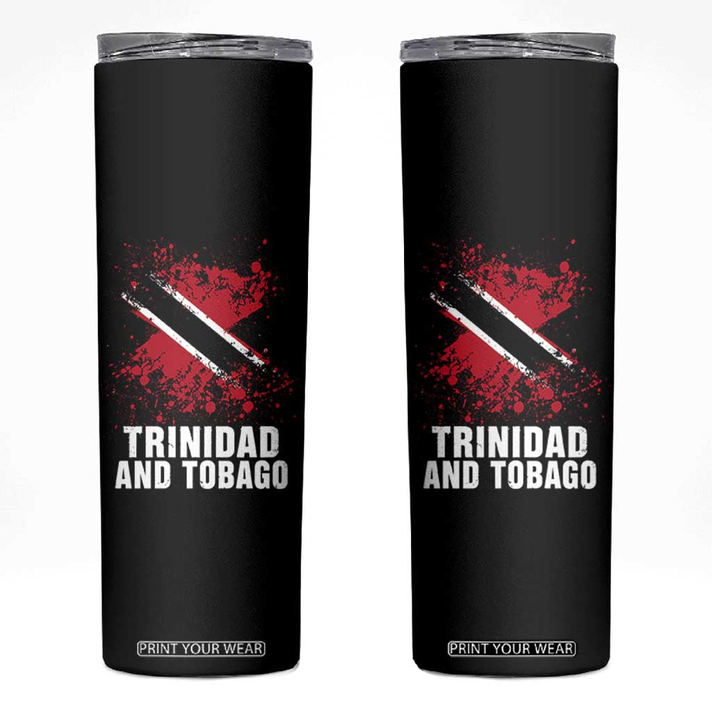 Trinidad And Tobago Skinny Tumbler Retro Vintage Watercolors Trinidadian Flag TS11 Black Print Your Wear