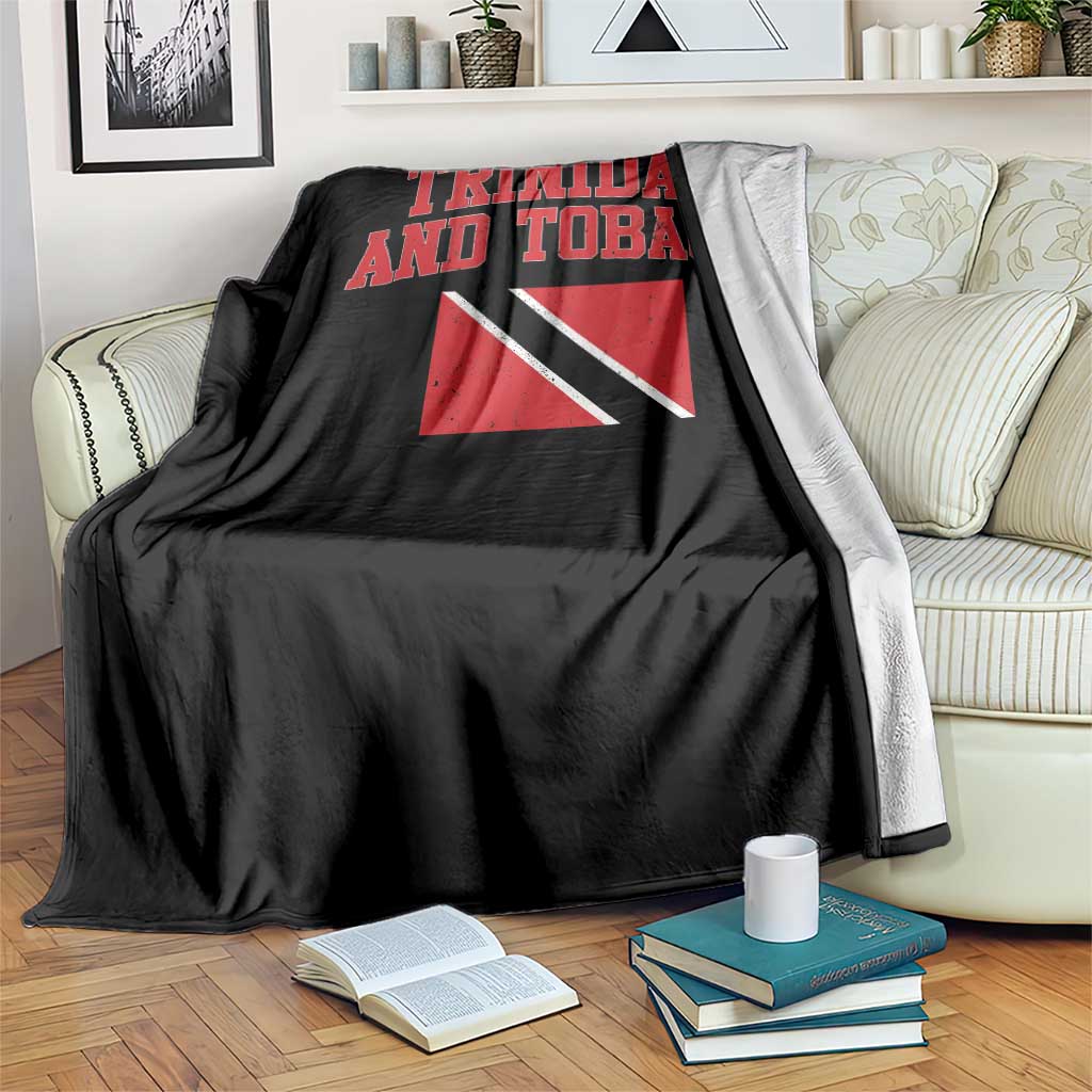 Trinidad And Tobago Athletic Throwback Design Throw Blanket Vintage Trinidadian Flag