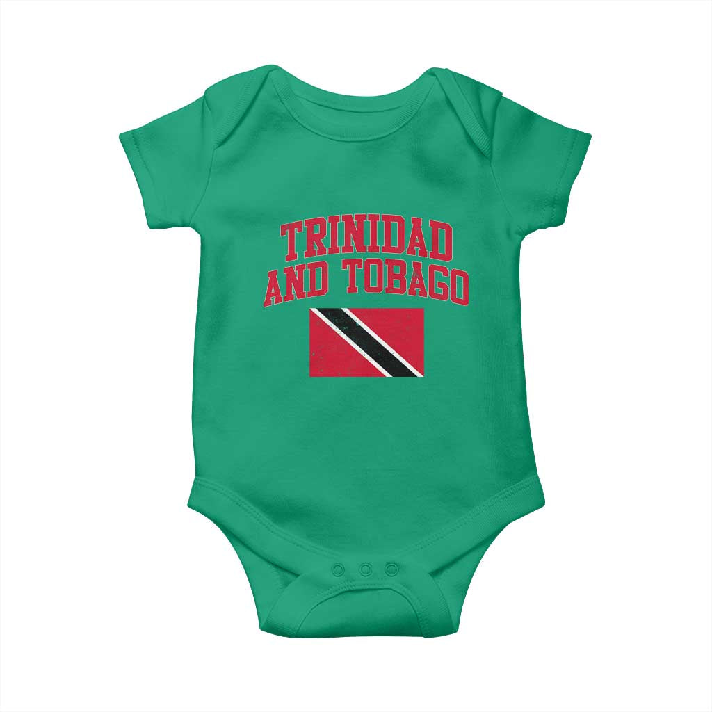 Trinidad And Tobago Athletic Throwback Design Baby Onesie Vintage Trinidadian Flag