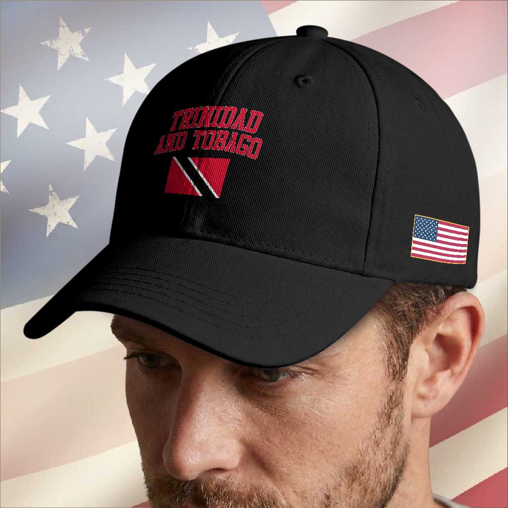 Trinidad And Tobago Athletic Throwback Design Baseball Cap Vintage Trinidadian Flag