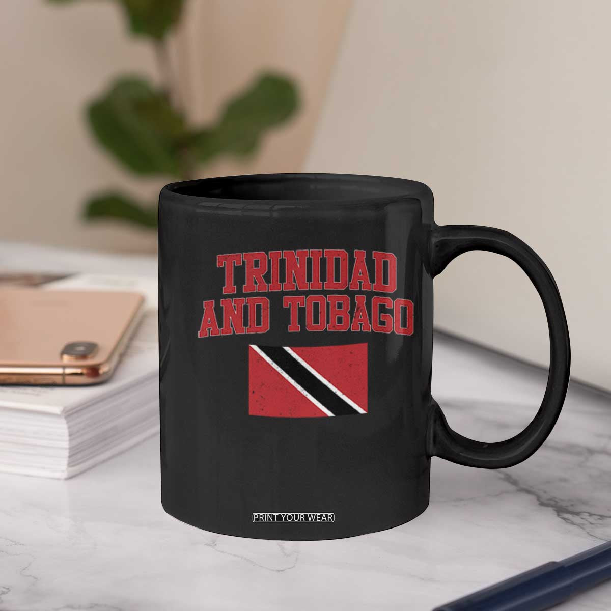 Trinidad And Tobago Athletic Throwback Design Coffee Mug Vintage Trinidadian Flag