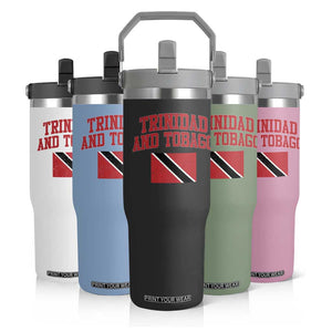 Trinidad And Tobago Athletic Throwback Design Flip Straw Tumbler Vintage Trinidadian Flag