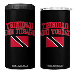 Trinidad And Tobago Athletic Throwback Design 4 in 1 Can Cooler Tumbler Vintage Trinidadian Flag