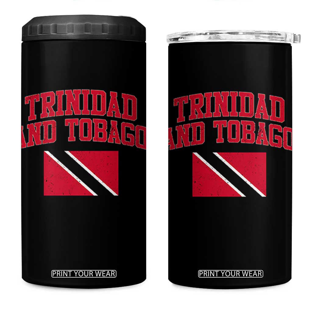 Trinidad And Tobago Athletic Throwback Design 4 in 1 Can Cooler Tumbler Vintage Trinidadian Flag TS11 One Size: 16 oz Black Print Your Wear