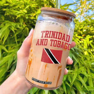 Trinidad And Tobago Athletic Throwback Design Glass Can Vintage Trinidadian Flag