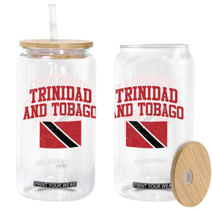 Trinidad And Tobago Athletic Throwback Design Glass Can Vintage Trinidadian Flag