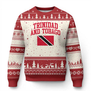 Trinidad And Tobago Athletic Throwback Design Ugly Christmas Sweater Vintage Trinidadian Flag