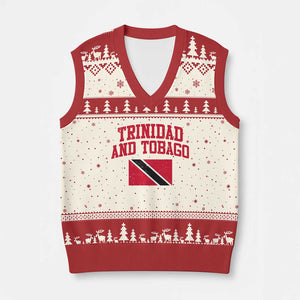 Trinidad And Tobago Athletic Throwback Design V-Neck Knit Sweater Vest Vintage Trinidadian Flag
