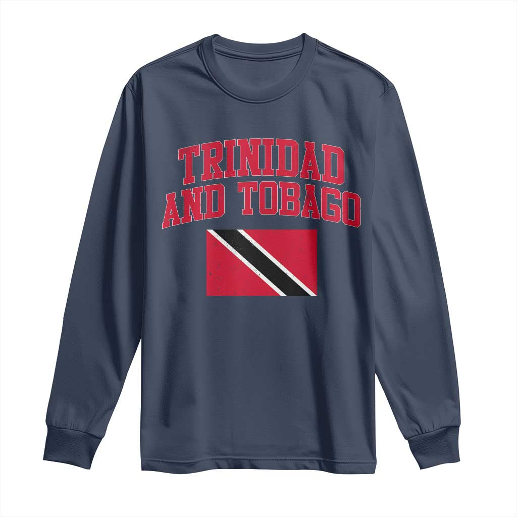 Trinidad And Tobago Athletic Throwback Design Long Sleeve Shirt Vintage Trinidadian Flag