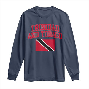 Trinidad And Tobago Athletic Throwback Design Long Sleeve Shirt Vintage Trinidadian Flag