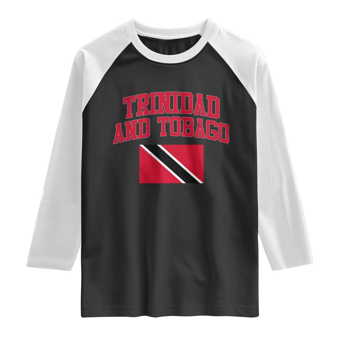Trinidad And Tobago Athletic Throwback Design Raglan Shirt Vintage Trinidadian Flag