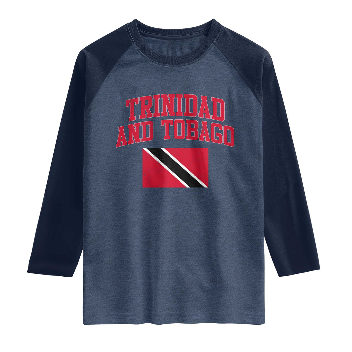 Trinidad And Tobago Athletic Throwback Design Raglan Shirt Vintage Trinidadian Flag
