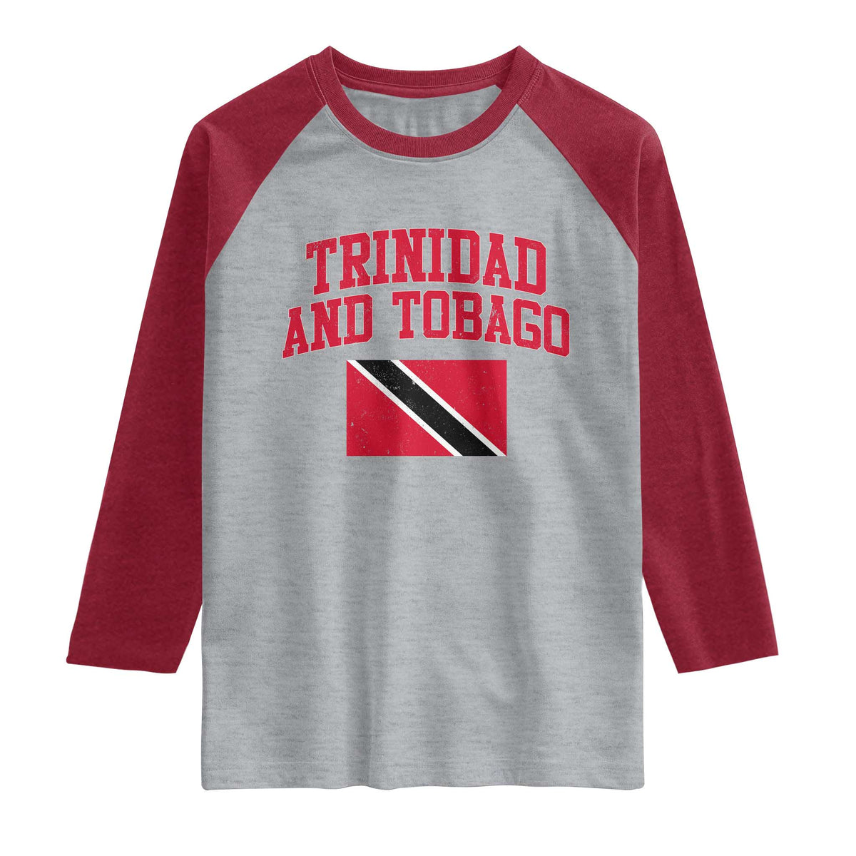 Trinidad And Tobago Athletic Throwback Design Raglan Shirt Vintage Trinidadian Flag