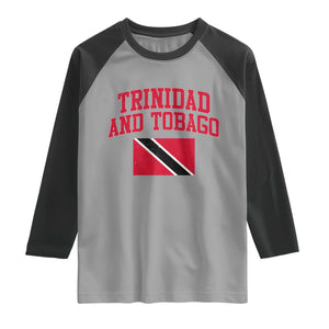 Trinidad And Tobago Athletic Throwback Design Raglan Shirt Vintage Trinidadian Flag