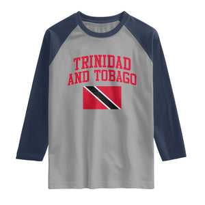 Trinidad And Tobago Athletic Throwback Design Raglan Shirt Vintage Trinidadian Flag