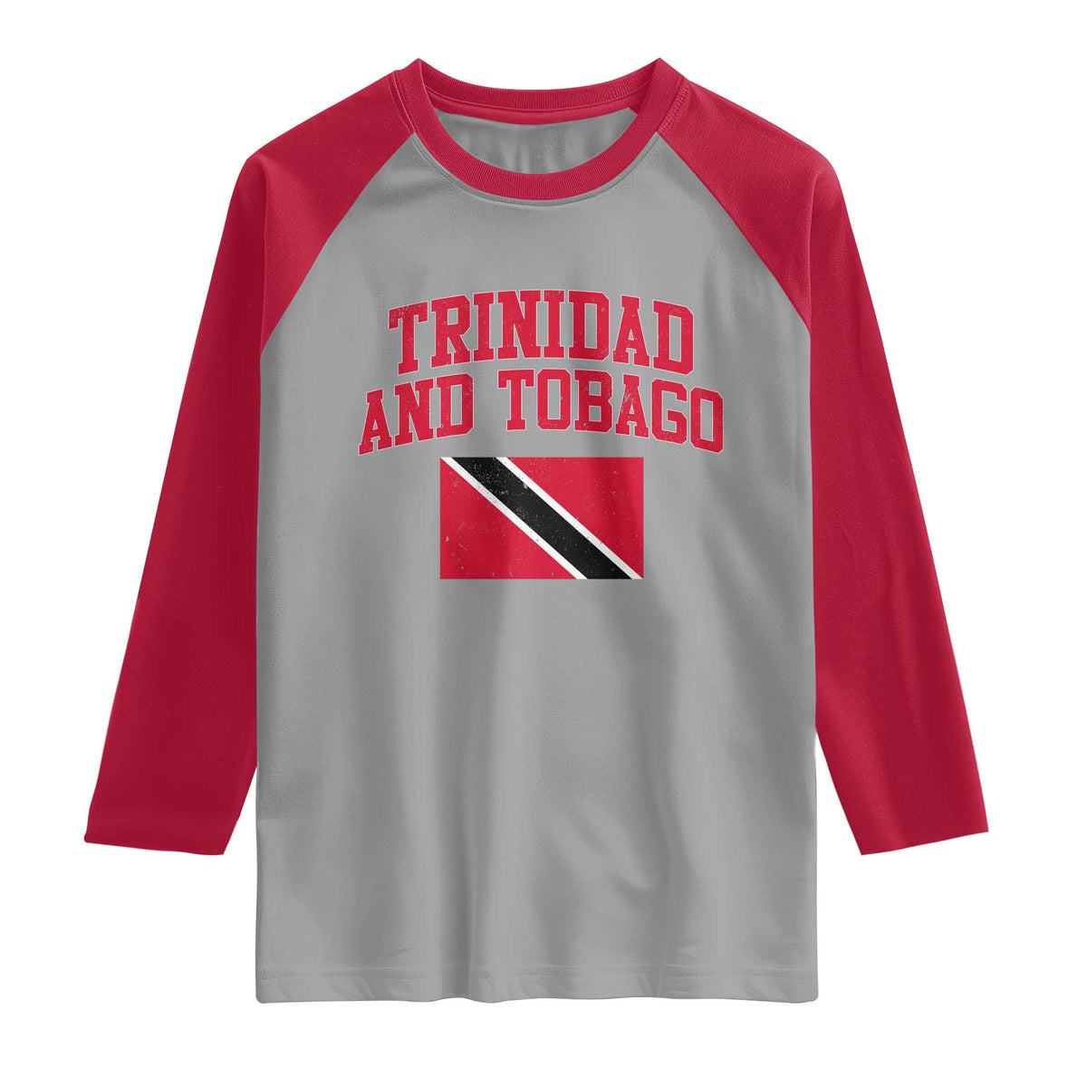 Trinidad And Tobago Athletic Throwback Design Raglan Shirt Vintage Trinidadian Flag