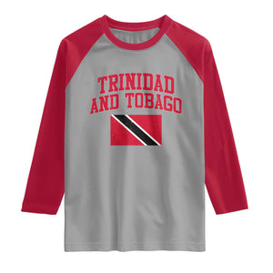 Trinidad And Tobago Athletic Throwback Design Raglan Shirt Vintage Trinidadian Flag