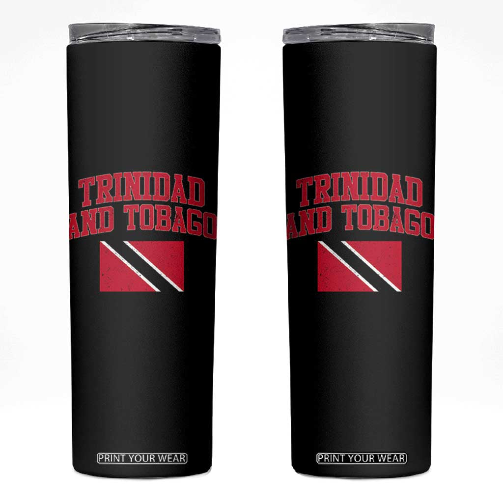Trinidad And Tobago Athletic Throwback Design Skinny Tumbler Vintage Trinidadian Flag