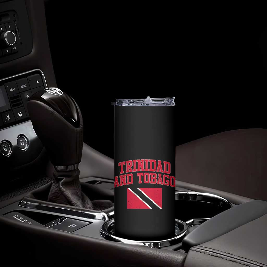 Trinidad And Tobago Athletic Throwback Design Skinny Tumbler Vintage Trinidadian Flag